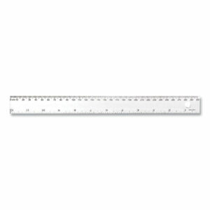 Transparent Shatter-Resistant Plastic Ruler, Standard/Metric, 12" Long, Clear