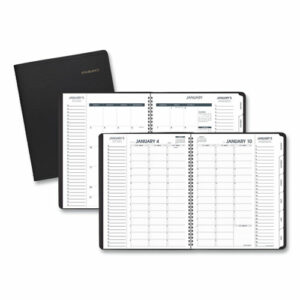 Triple View Weekly Vertical-Column Format Appointment Book, 11 x 8.25, Black Cover, 12-Month (Jan to Dec): 2026