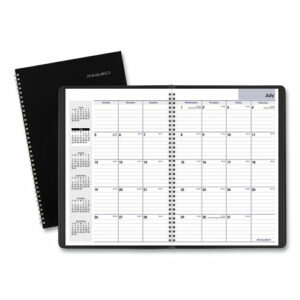 DayMinder Monthly Planner, Academic Year, Ruled Blocks, 12 x 8, Black Cover, 14-Month: July 2025 to Aug 2026