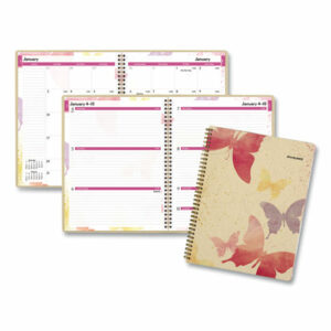 Watercolors Weekly/Monthly Planner, Butterflies Artwork, 11 x 8.5, Multicolor Cover, 12-Month (Jan to Dec): 2026