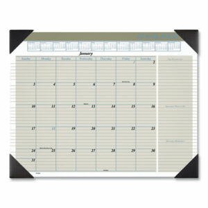 Executive Monthly Desk Pad Calendar, 22 x 17, White Sheets, Black Corners, 12-Month (Jan to Dec): 2026