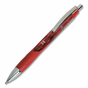 7520016849429, SKILCRAFT VISTA Gel Pen, Retractable, Bold 1 mm, Red Ink, Translucent Red/Red/Silver Barrel, Dozen