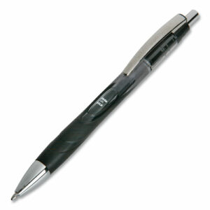 7520016849424, SKILCRAFT VISTA Gel Pen, Retractable, Bold 1 mm, Black Ink, Smoke/Black/Silver Barrel, Dozen