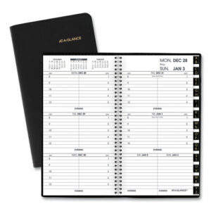 Compact Weekly Appointment Book, 6.25 x 3.25, Black Cover, 12-Month (Jan to Dec): 2026