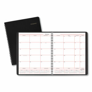 Monthly Planner in Business Week Format, 10 x 8, Black Cover, 12-Month (Jan to Dec): 2026