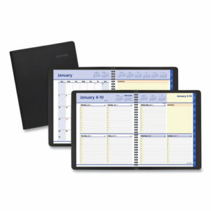 QuickNotes Weekly Block Format Appointment Book, 10 x 8, Black Cover, 12-Month (Jan to Dec): 2026