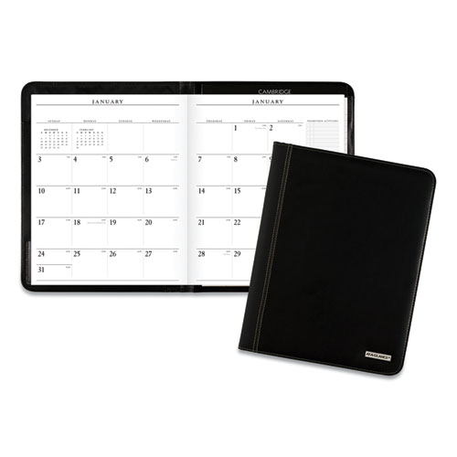 Executive Monthly Padfolio, 11 x 9, Black Cover, 13-Month: Jan 2026 to Jan 2027