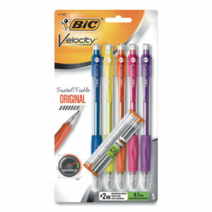 Velocity Original Mechanical Pencil, 0.7 mm, HB (#2), Black Lead, Assorted Barrel Colors, 5/Pack