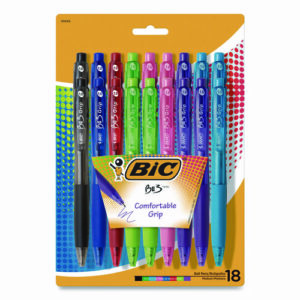 BU3 Ballpoint Pen, Retractable, Medium 1 mm, Assorted Fashion Ink and Barrel Colors, 18/Pack