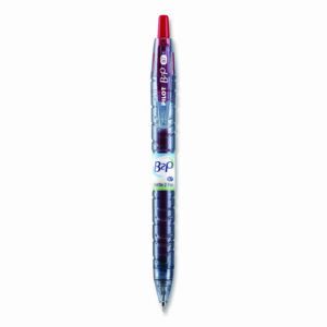 B2P Bottle-2-Pen Recycled Ballpoint Pen, Retractable, Fine 0.7 mm, Red Ink, Translucent Blue Barrel, Dozen