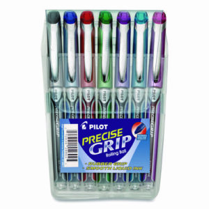 Precise Grip Rollerball Pen, Stick, Extra-Fine 0.5 mm, Assorted Ink and Barrel Colors, 7/Pack