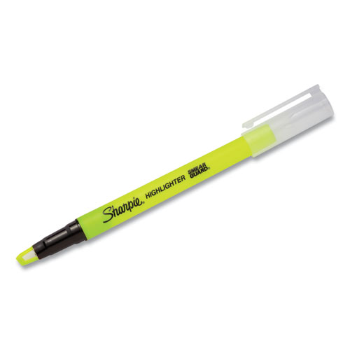 Clearview Pen-Style Highlighter, Fluorescent Yellow Ink, Chisel Tip, Yellow/Black/Clear Barrel, 3/Pack - Image 4