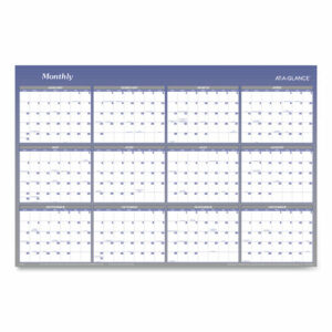 Vertical/Horizontal Erasable Quarterly/Monthly Wall Planner, 32 x 48, 12-Month (Jan to Dec): 2026