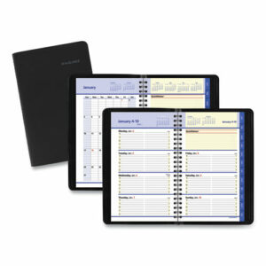 QuickNotes Weekly Block Format Appointment Book, 8.5 x 5.5, Black Cover, 12-Month (Jan to Dec): 2026