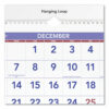 Deluxe Three-Month Reference Wall Calendar, Vertical Orientation, 12 x 27, White Sheets, 14-Month: Dec 2025 to Jan 2027 - Image 2