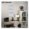 Deluxe Three-Month Reference Wall Calendar, Vertical Orientation, 12 x 27, White Sheets, 14-Month: Dec 2025 to Jan 2027 - Image 3
