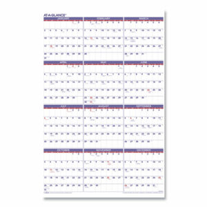 Yearly Wall Calendar, 24 x 36, White Sheets, 12-Month (Jan to Dec): 2026