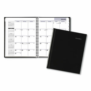 DayMinder Hard-Cover Monthly Planner with Memo Section, Unruled Blocks, 8.5 x 7, Black Cover, 12-Month (Jan to Dec): 2026