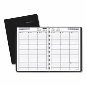 DayMinder Weekly Appointment Book, Vertical-Column Format, 11 x 8, Black Cover, 12-Month (Jan to Dec): 2026