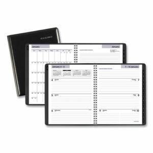 DayMinder Executive Weekly/Monthly Refillable Planner, 8.75 x 7, Black Cover, 12-Month (Jan to Dec): 2026