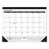 Academic Year Ruled Desk Pad, 21.75 x 17, White Sheets, Black Binding, Black Corners, 16-Month: Sept 2025 to Dec 2026