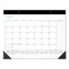 Contemporary Monthly Desk Pad, 22 x 17, White Sheets, Black Binding/Corners,12-Month (Jan to Dec): 2026