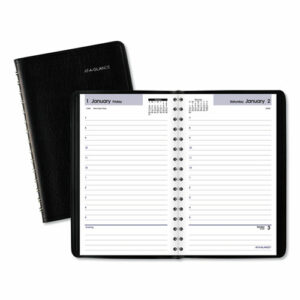 DayMinder Daily Appointment Book, 8 x 5, Black Cover, 12-Month (Jan to Dec): 2026