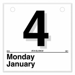 Today Is Daily Wall Calendar Refill, 6 x 6, White Sheets, 12-Month (Jan to Dec): 2026