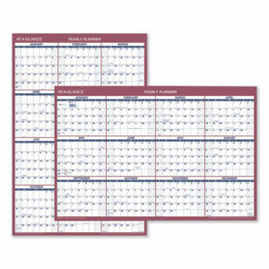 Vertical/Horizontal Wall Calendar, 24 x 36, White/Blue/Red Sheets, 12-Month (Jan to Dec): 2026