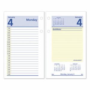 QuickNotes Desk Calendar Refill, 3.5 x 6, White/Yellow/Blue Sheets, 12-Month (Jan to Dec): 2026