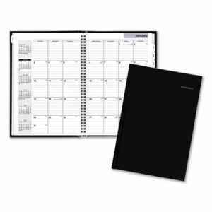 DayMinder Hard-Cover Monthly Planner, Ruled Blocks, 11.75 x 8, Black Cover, 14-Month: Dec 2025 to Jan 2027
