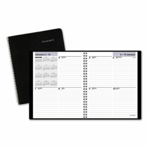 DayMinder Open-Schedule Weekly Appointment Book, 8.75 x 7, Black Cover, 12-Month (Jan to Dec): 2026