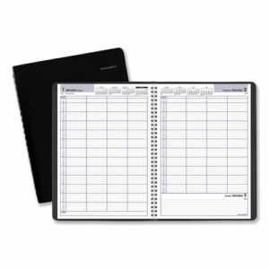 DayMinder Four-Person Group Daily Appointment Book, 11 x 8, Black Cover, 12-Month (Jan to Dec): 2026