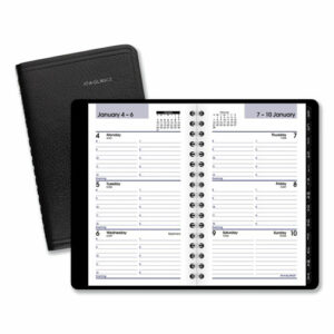 DayMinder Weekly Pocket Appointment Book with Telephone/Address Section, 6 x 3.5, Black Cover, 12-Month (Jan to Dec): 2026