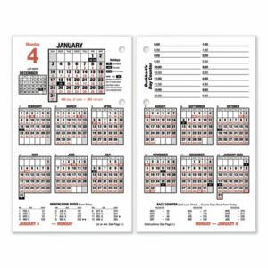 Burkhart's Day Counter Desk Calendar Refill, 4.5 x 7.38, White Sheets, 12-Month (Jan to Dec): 2026