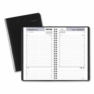 DayMinder Daily Appointment Book, 8.5 x 5.5, Black Cover, 12-Month (Jan to Dec): 2026
