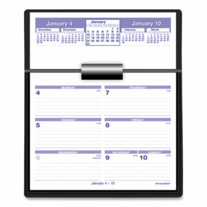 Flip-A-Week Desk Calendar and Base, 7 x 5.5, White Sheets, 12-Month (Jan to Dec): 2026