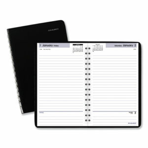 DayMinder Daily Appointment Book, 8 x 5, Black Cover, 12-Month (Jan to Dec): 2026