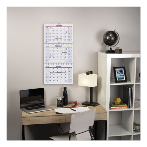 Move-A-Page Three-Month Wall Calendar, 12 x 27, White/Red/Blue Sheets, 15-Month: Dec 2025 to Feb 2027 - Image 4