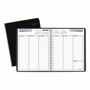 DayMinder Weekly Planner, Vertical-Column Format, 8.75 x 7, Black Cover, 12-Month (Jan to Dec): 2026