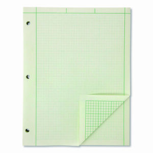 Evidence Engineer's Computation Pad, Cross-Section Quadrille Rule (5 sq/in, 1 sq/in), 200 Green-Tint 8.5 x 11 Sheets