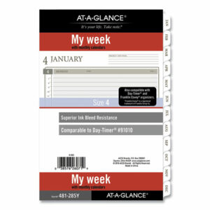 2-Page-Per-Week Planner Refills, 8.5 x 5.5, White Sheets, 12-Month (Jan to Dec): 2026