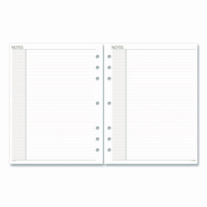Lined Notes Pages for Planners/Organizers, 8.5 x 5.5, White Sheets, Undated, 30 Sheets