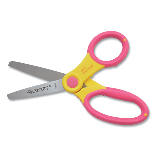 Ultra Soft Handle Scissors with Antimicrobial Protection, Round Tip, 5" Long, 2" Cut Length, Randomly Assorted Handle Color - Image 2
