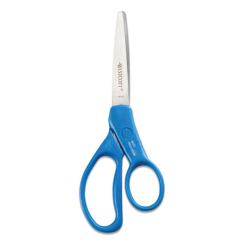 Student Scissors with Antimicrobial Protection, Pointed Tip, 7" Long, 3" Cut Length, Randomly Assorted Handle Color - Image 6