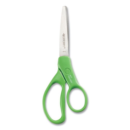 Student Scissors with Antimicrobial Protection, Pointed Tip, 7" Long, 3" Cut Length, Randomly Assorted Handle Color - Image 5