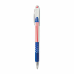 R.S.V.P. Stars and Stripes Ballpoint Pen, Stick, Fine 0.7 mm, Black Ink, Red/White/Blue Barrel, 5/Pack