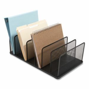 Wire Mesh Vertical Document Sorter, 7 Sections, Letter-Size, 11.65 x 20 x 6.61, Matte Black