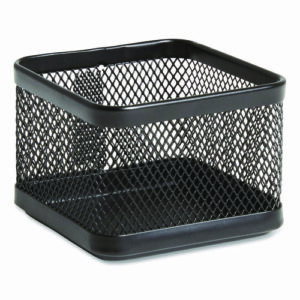 Small Stackable Wire Mesh Accessory Holder, 3.46 x 3.46 x 2.75, Black