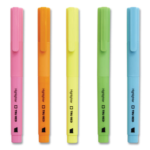 Pen Style Chisel Tip Highlighter, Assorted Ink Colors, Chisel Tip, Assorted Barrel Colors, 12/Pack - Image 2